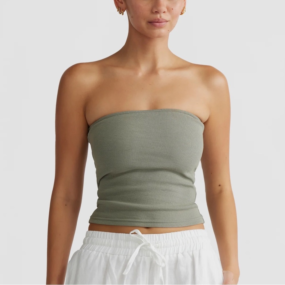ORTC Alexis Rib Tube Top Dusty Olive
